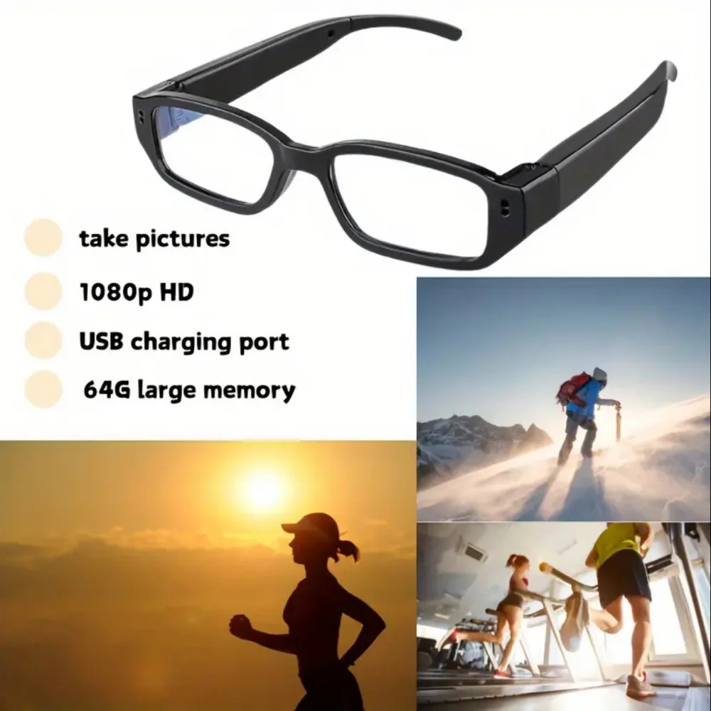 Black Smart Glasses with Camera & Discreet Design